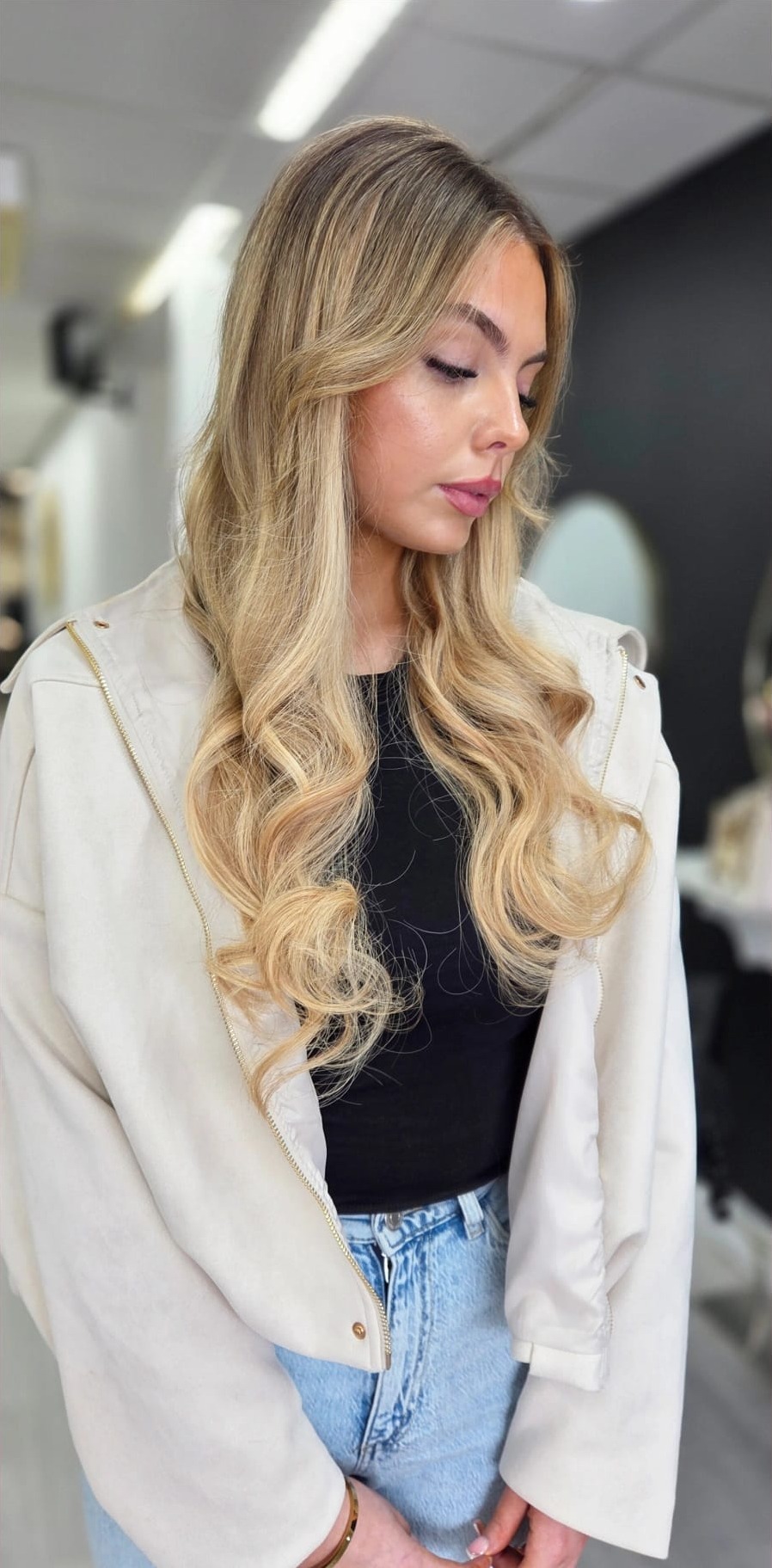 Blonde balayage waves — Head Quarters Hair Salon, Longford